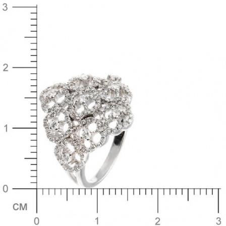 Кольцо с бриллиантами из белого золота (арт. 730651)