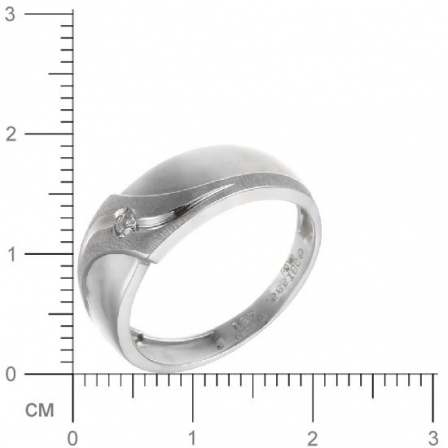 Кольцо с бриллиантом из белого золота (арт. 730679)