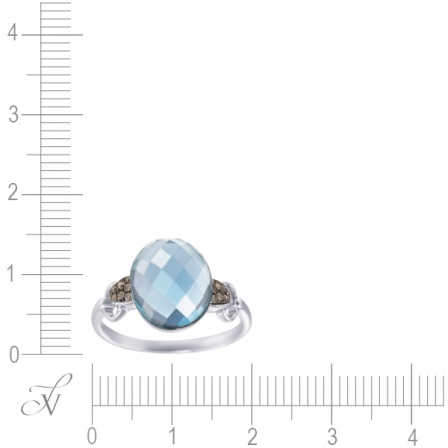 Кольцо с бриллиантами, топазом из белого золота (арт. 732082)