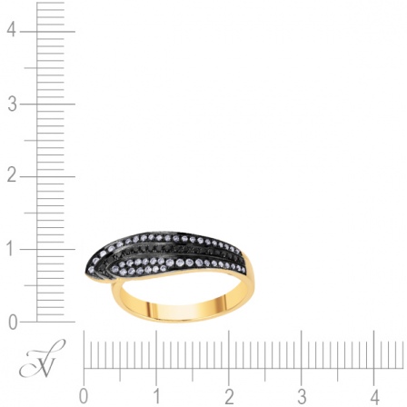 Кольцо с бриллиантами из желтого золота (арт. 732465)