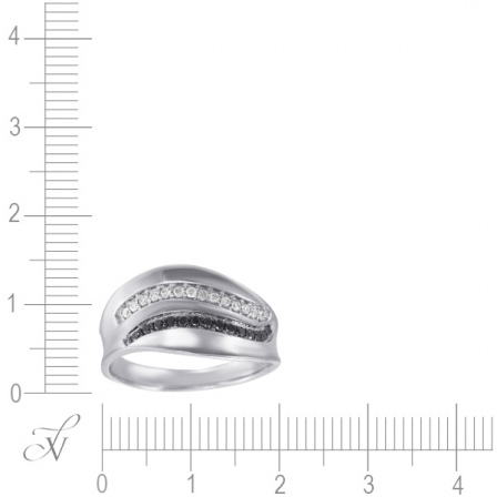 Кольцо с бриллиантами из чёрного золота (арт. 732528)