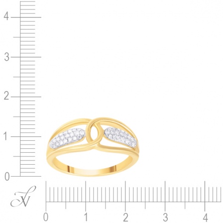 Кольцо с бриллиантами из желтого золота (арт. 732671)