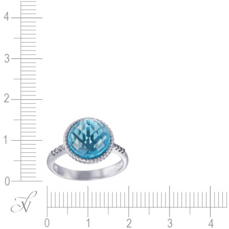 Кольцо с бриллиантами, топазом из белого золота (арт. 732983)