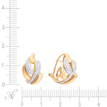 Серьги с бриллиантами из желтого золота (арт. 733426)