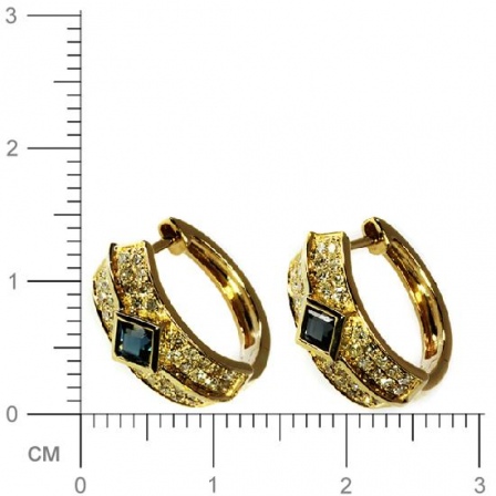 Серьги с бриллиантами, топазами из желтого золота (арт. 733441)
