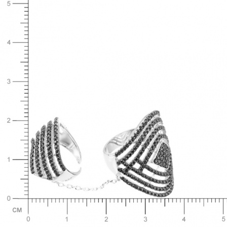 Кольцо с бирюзой, жемчугом и фианитами из серебра (арт. 735763)