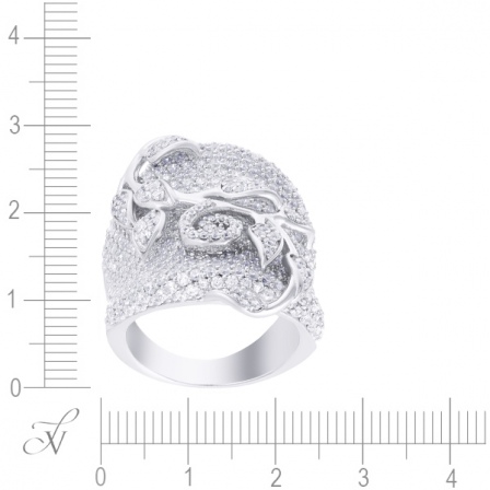 Кольцо с фианитами из серебра (арт. 736557)