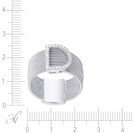 Кольцо с фианитами из серебра (арт. 737529)