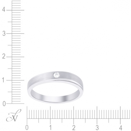 Кольцо с бриллиантом из белого золота (арт. 741218)