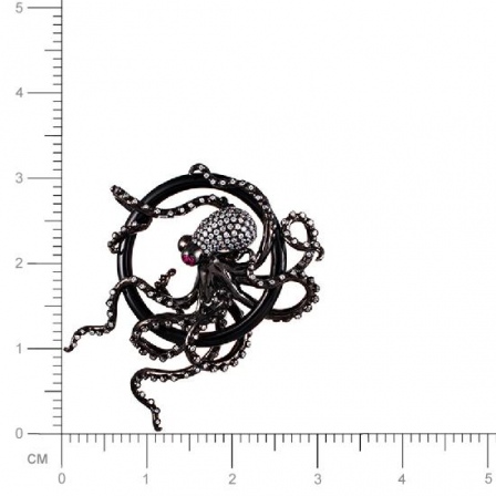 Кольцо с аметистом и фианитами из серебра (арт. 741381)