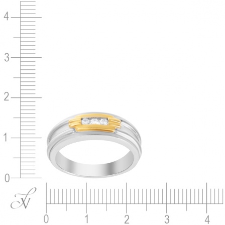 Кольцо с бриллиантами из комбинированного золота (арт. 741671)
