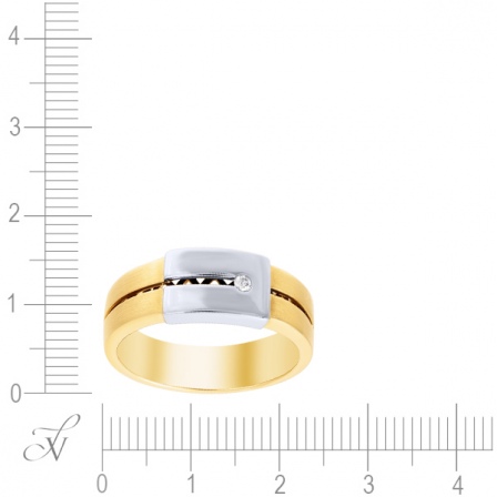Кольцо с бриллиантом из комбинированного золота (арт. 741752)