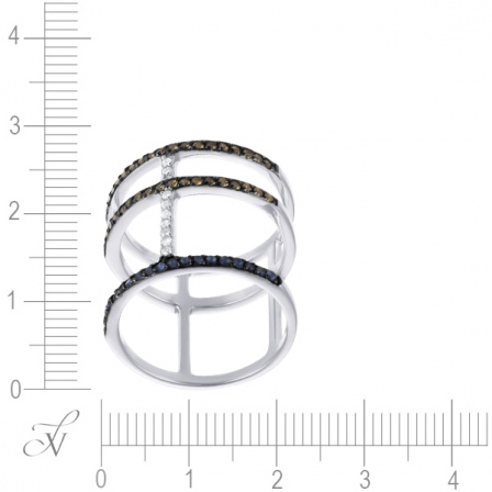 Кольцо с фианитами из серебра (арт. 741805)