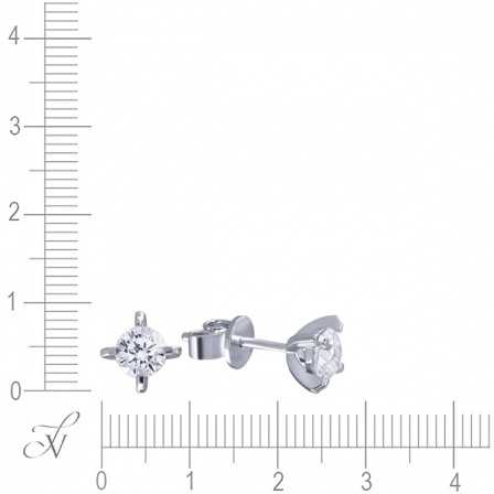 Серьги с фианитами из серебра (арт. 742947)