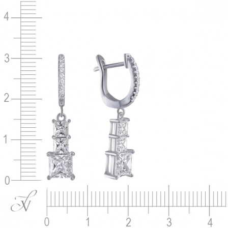 Серьги с фианитами из серебра (арт. 743035)
