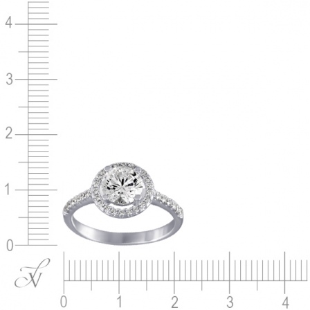 Кольцо с фианитами из серебра (арт. 743524)