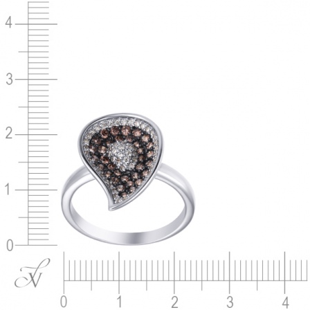 Кольцо с фианитами из серебра (арт. 744073)