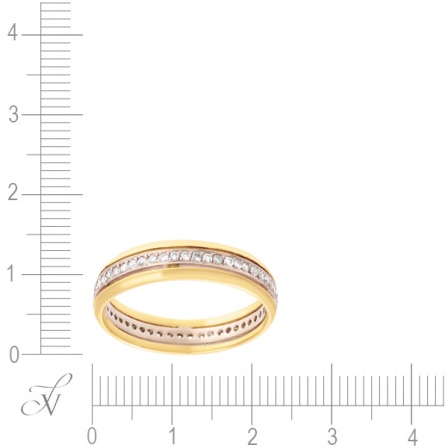 Кольцо с 51 бриллиантом из жёлтого золота (арт. 744183)