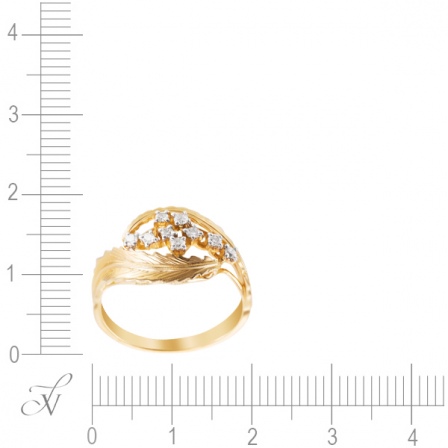 Кольцо с 9 бриллиантами из жёлтого золота (арт. 745226)