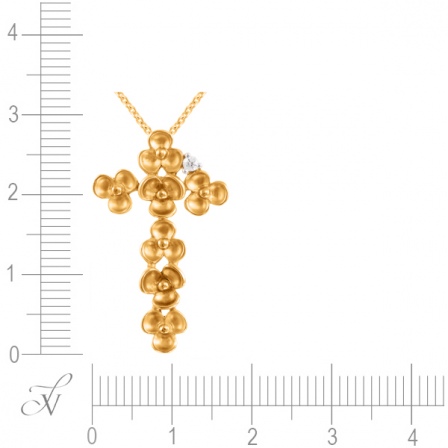 Колье с 1 бриллиантом из жёлтого золота (арт. 745235)