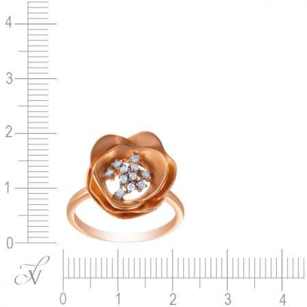 Кольцо с 11 бриллиантами из красного золота (арт. 746854)