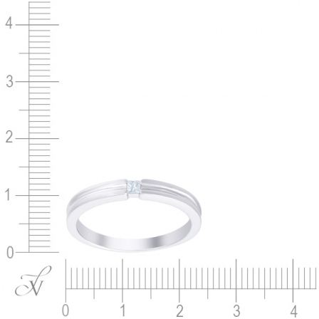 Кольцо с 1 бриллиантом из белого золота (арт. 746998)