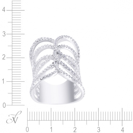 Кольцо с фианитами из серебра (арт. 747096)