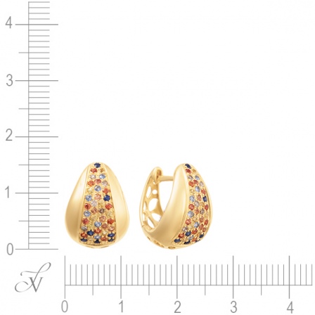 Серьги с сапфирами и бриллиантами из жёлтого золота (арт. 749788)