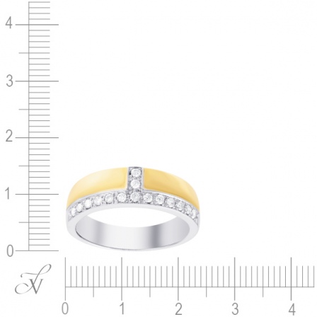 Кольцо с 15 бриллиантами из комбинированного золота (арт. 756924)