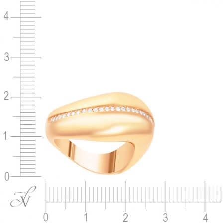 Кольцо с 32 бриллиантами из красного золота (арт. 757495)