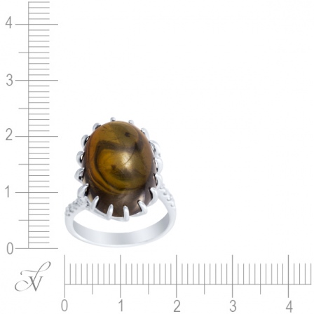 Кольцо с турмалином и бриллиантами из белого золота (арт. 759778)