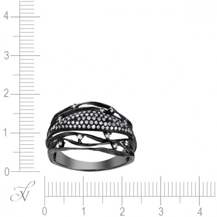 Кольцо с 82 бриллиантами из чёрного золота (арт. 760100)