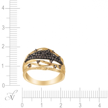 Кольцо с 72 бриллиантами из жёлтого золота (арт. 760101)