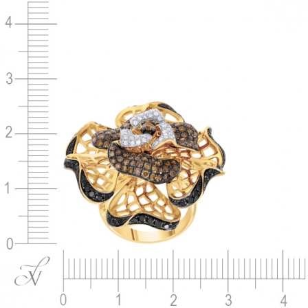 Кольцо с 220 бриллиантами из жёлтого золота (арт. 760303)