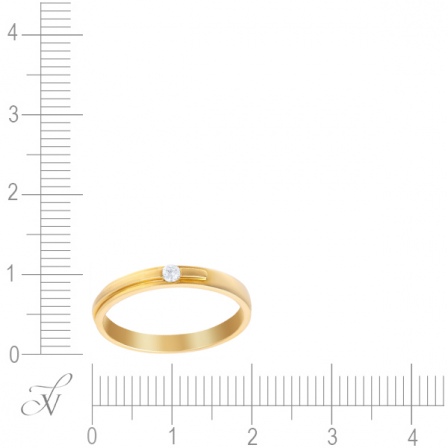 Кольцо с 1 бриллиантом из жёлтого золота (арт. 761517)
