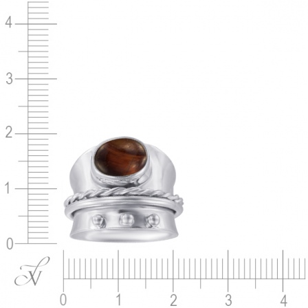 Кольцо с тигровым глазом из серебра (арт. 764175)