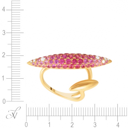 Кольцо с сапфирами и бриллиантами из красного золота (арт. 766120)
