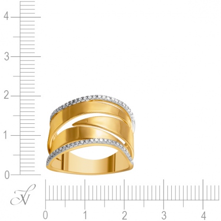 Кольцо с 54 бриллиантами из жёлтого золота (арт. 766208)