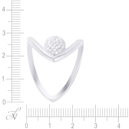 Кольцо с фианитами из серебра (арт. 766662)