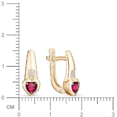 Серьги с рубинами и бриллиантами из красного золота (арт. 801245)