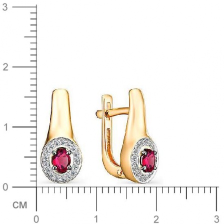 Серьги с рубинами и бриллиантами из красного золота (арт. 801375)