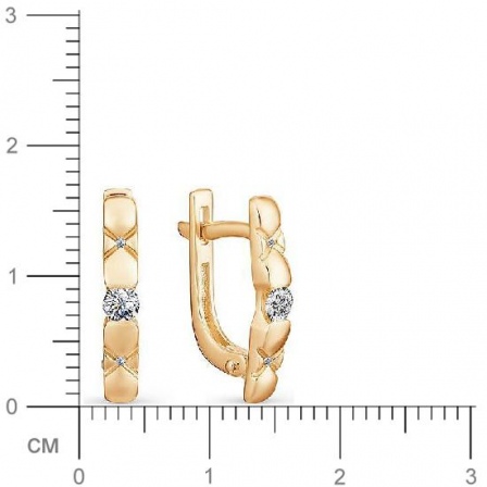 Серьги с 6 бриллиантами из красного золота (арт. 801541)