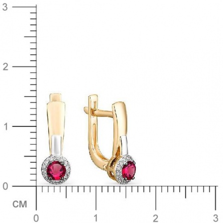 Серьги с рубинами и бриллиантами из красного золота (арт. 801556)