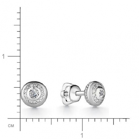 Серьги с 28 бриллиантами из белого золота (арт. 802246)