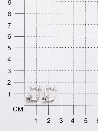 Серьги с 2 бриллиантами из белого золота (арт. 805852)