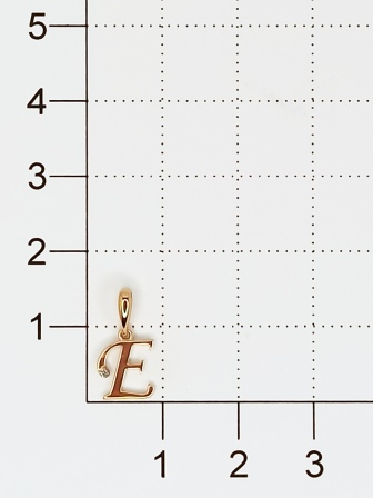 Подвеска буква "Е" с 1 бриллиантом из красного золота (арт. 807068)