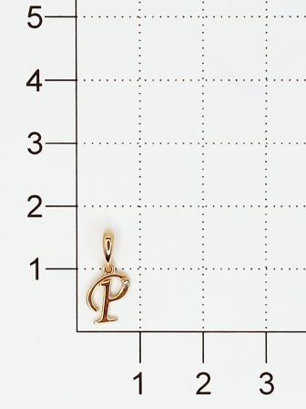 Подвеска буква "Р" с 1 бриллиантом из красного золота (арт. 807075)