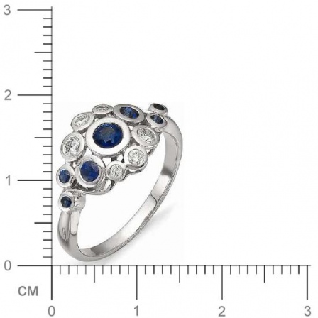 Кольцо с сапфиром, бриллиантами из белого золота (арт. 810028)