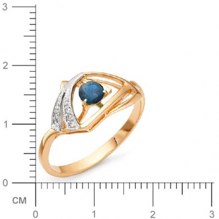 Кольцо с бриллиантами, сапфиром из красного золота (арт. 810064)