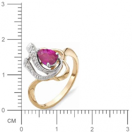 Кольцо с рубином, бриллиантами из красного золота (арт. 810088)